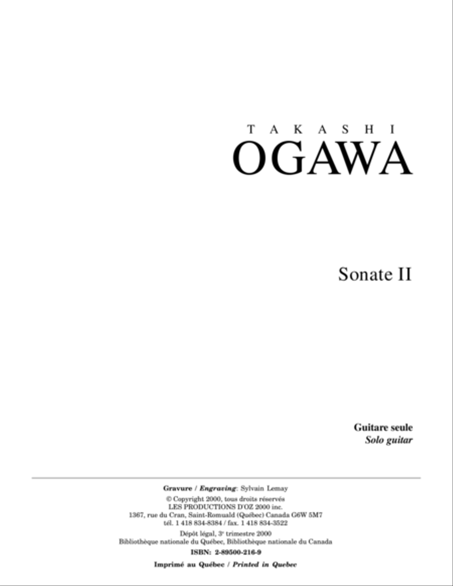 Sonate II Classical Guitar scores gallery preview page 1