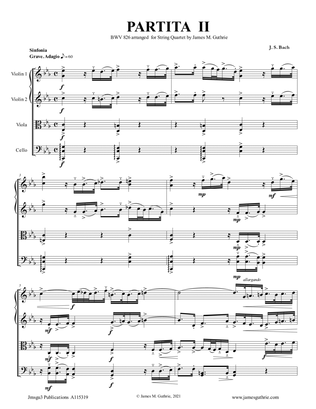 Book cover for BACH: Partita No. 2 BWV 826 for String Quartet