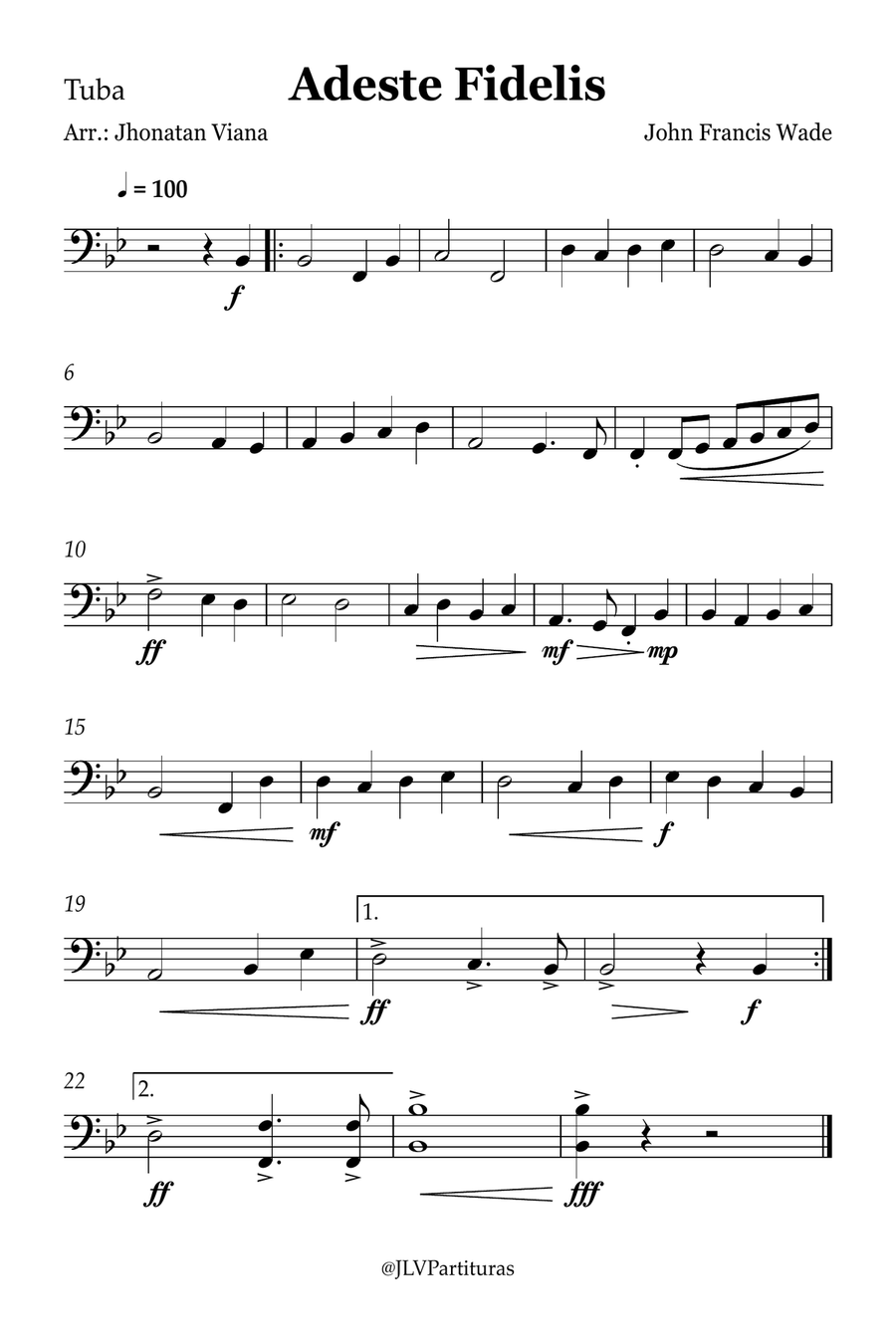 Adeste Fidelis Tuba scores gallery preview page 1