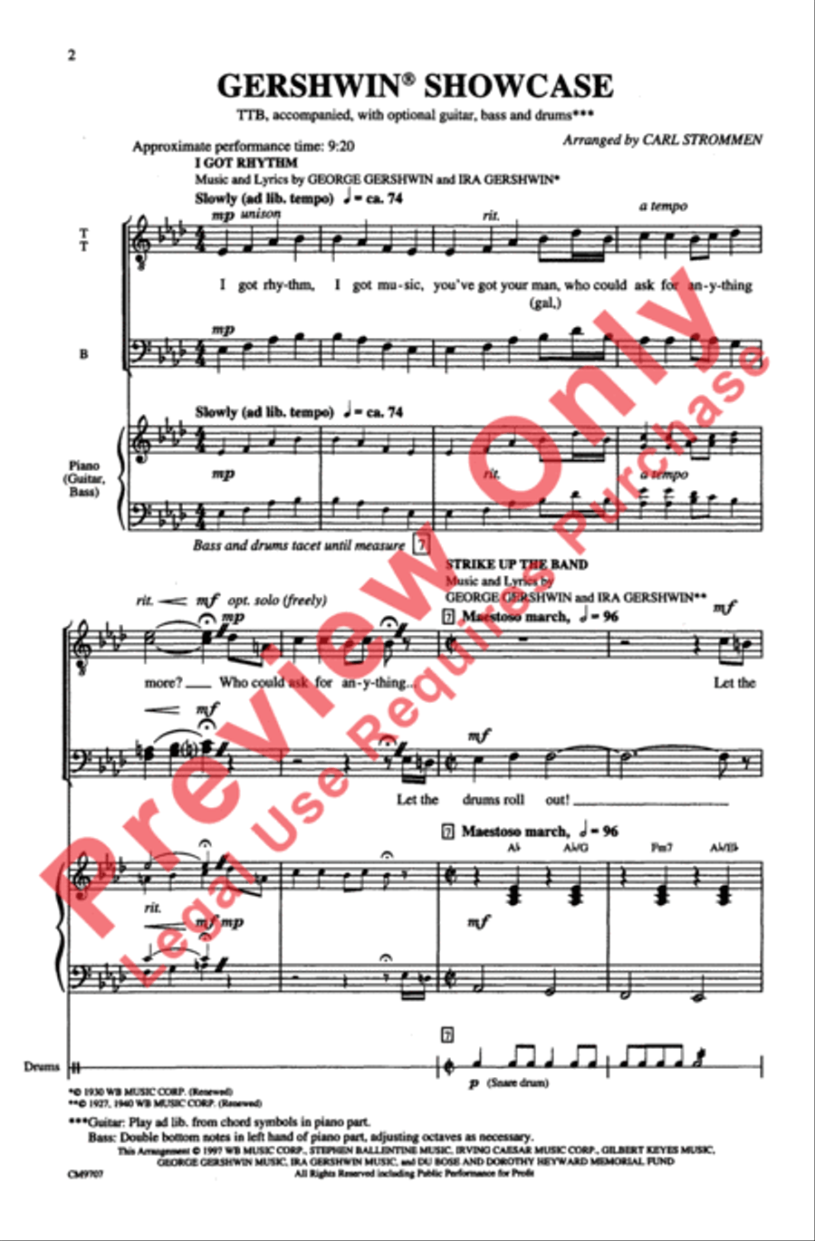 Gershwin Showcase Gershwin Showcase Men's Choir scores gallery preview page 2