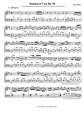 Piano Sonata nº1 for piano in D Major