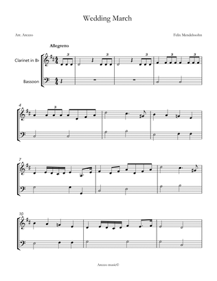 wedding march mendelssohn Clarinet and Bassoon sheet music