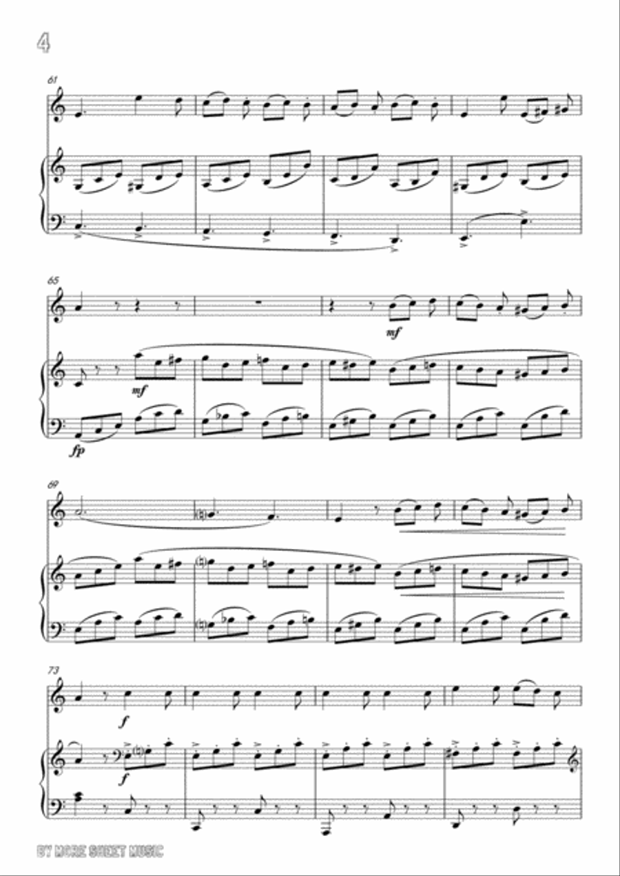 Rossini-La Danza, for Violin and Piano Violin Solo scores gallery preview page 6