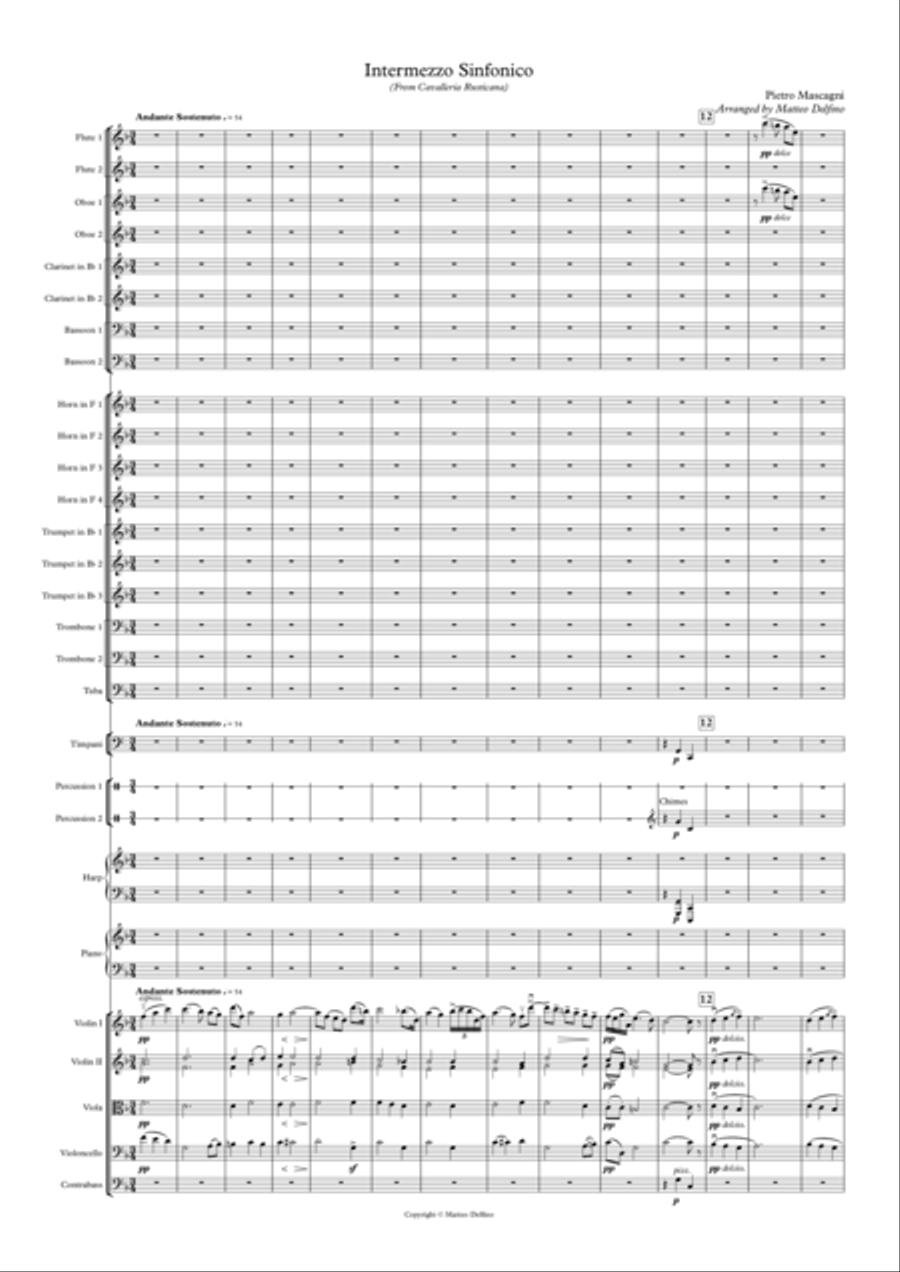 Intermezzo (From Cavalleria Rusticana) [Full Orchestra] Full Orchestra scores gallery preview page 1