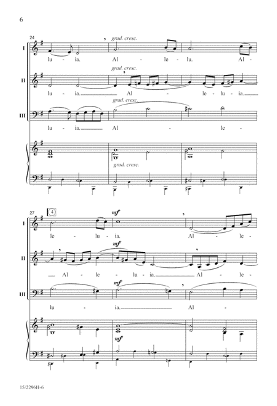 A Gentle Alleluia 3-Part scores gallery preview page 6