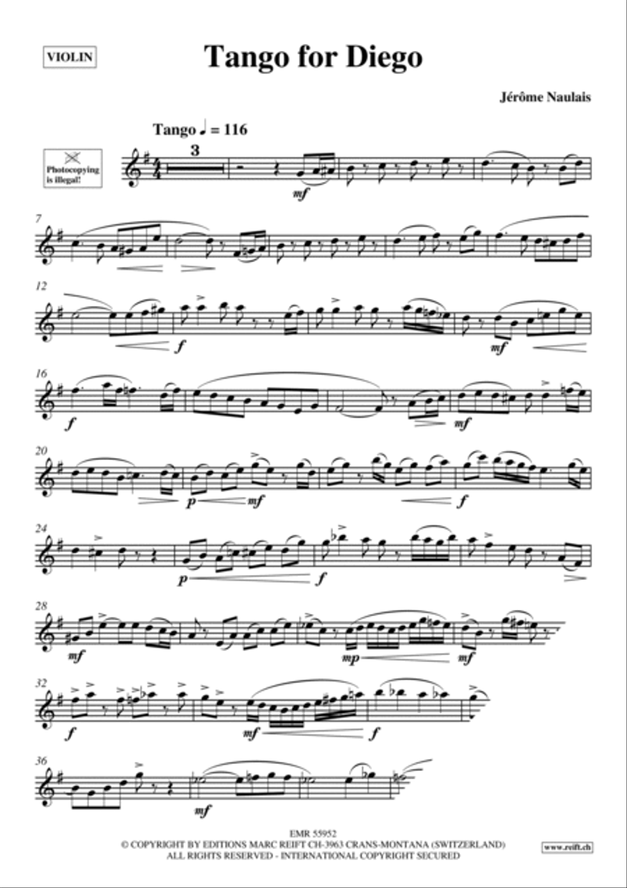 Tango for Diego Violin Solo scores gallery preview page 4