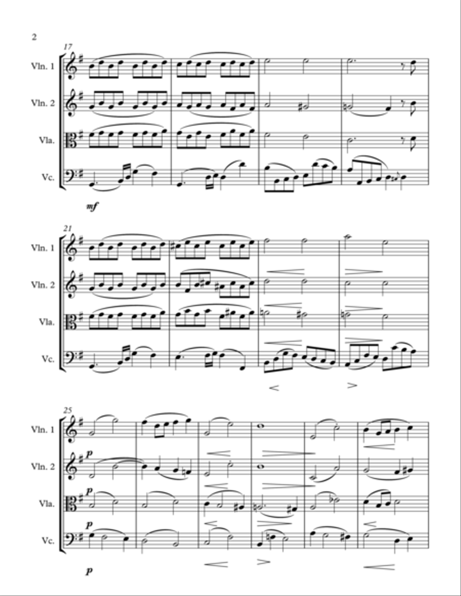 Over The Rainbow (from The Wizard Of Oz) String Quartet scores gallery preview page 2