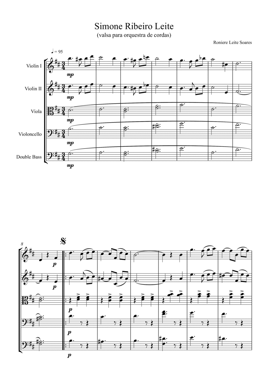 Valsa Simone Ribeiro Leite Cello scores gallery preview page 1