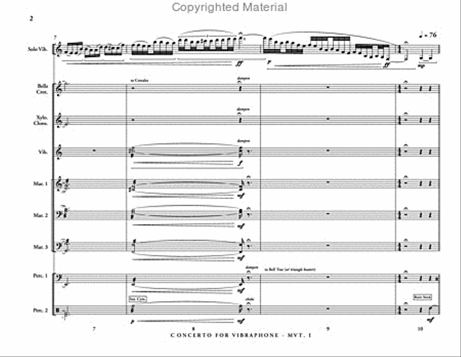 Concerto for Vibraphone & Percussion Ensemble Percussion Ensemble scores gallery preview page 3