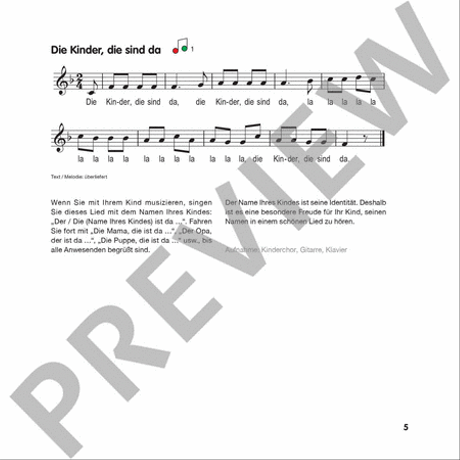 Musikgarten 1 - Draußen - Liederheft CD scores gallery preview page 4