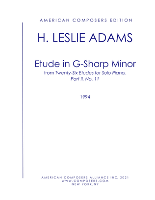 Book cover for [Adams] Etude in G Sharp Minor (Part II, No. 11)