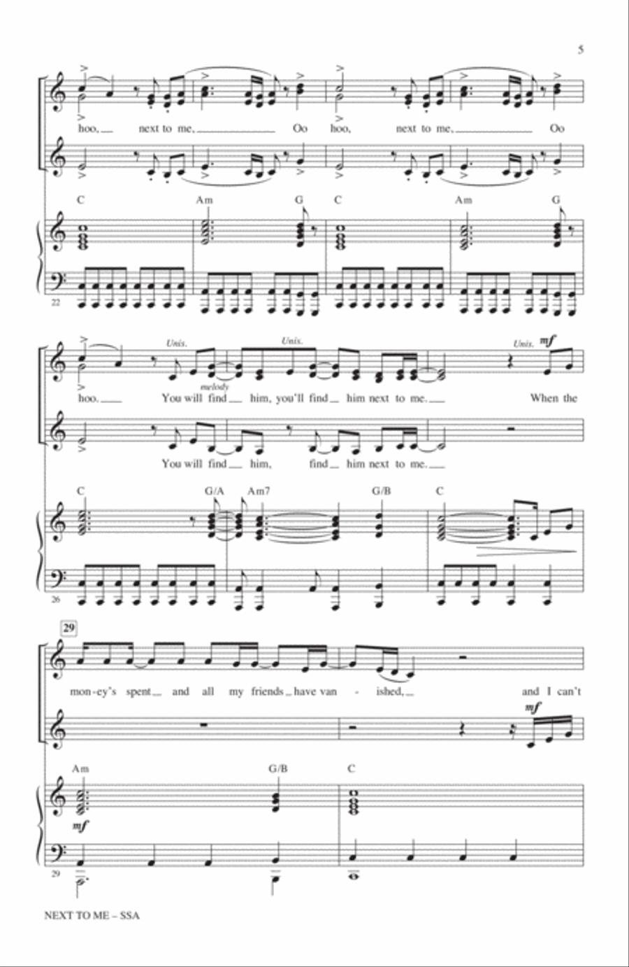 Next To Me SSA scores gallery preview page 4