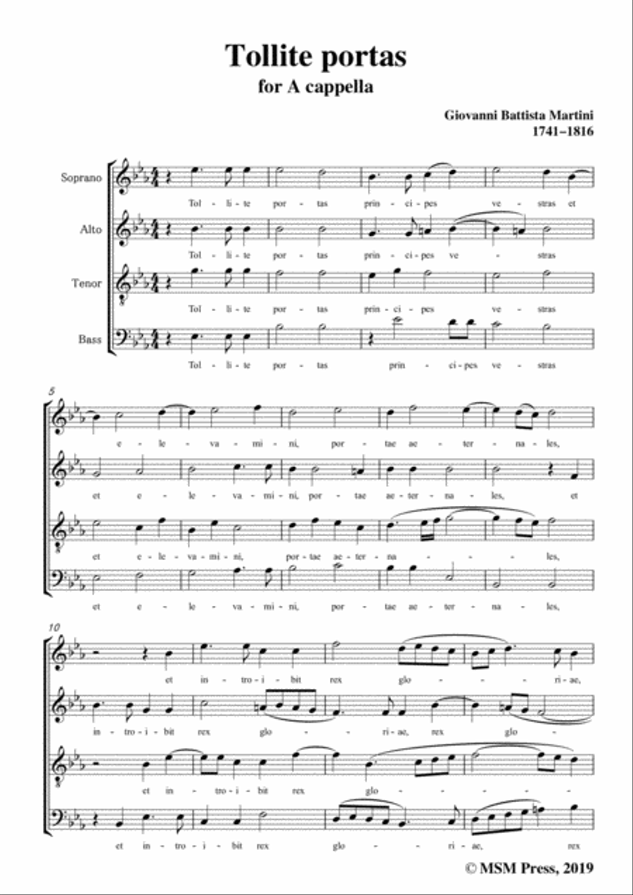 Martini-Tollite portas,in E flat Major,for A cappella 4-Part scores gallery preview page 3