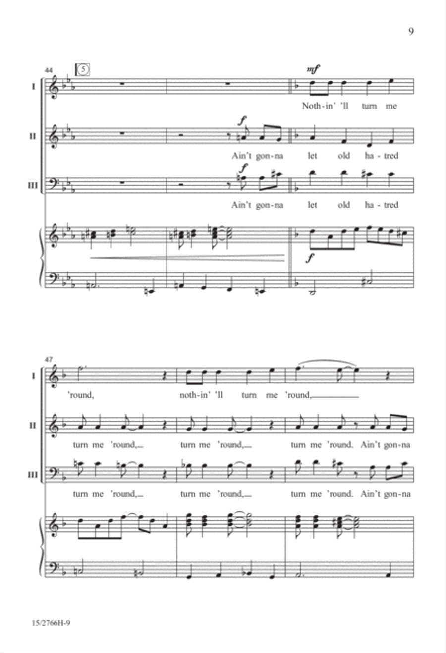 Turn Me 'Round Mixed Choir scores gallery preview page 9