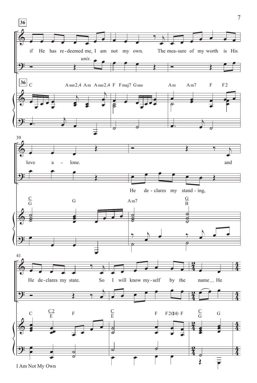 I Am Not My Own 4-Part scores gallery preview page 6