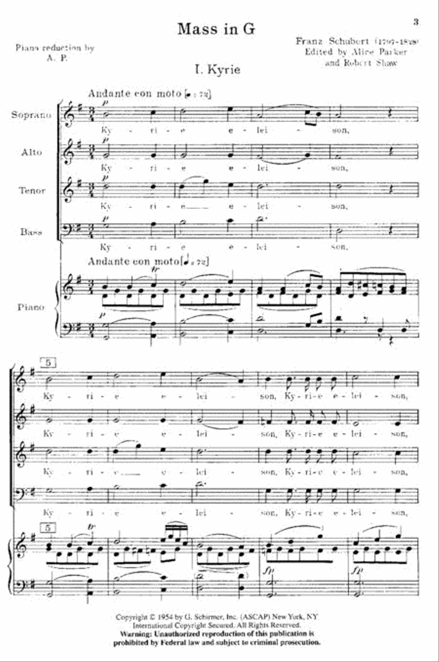 Mass in G 4-Part scores gallery preview page 2