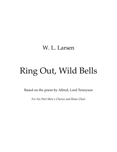 W L Larsen - Ring Out, Wild Bells image number null