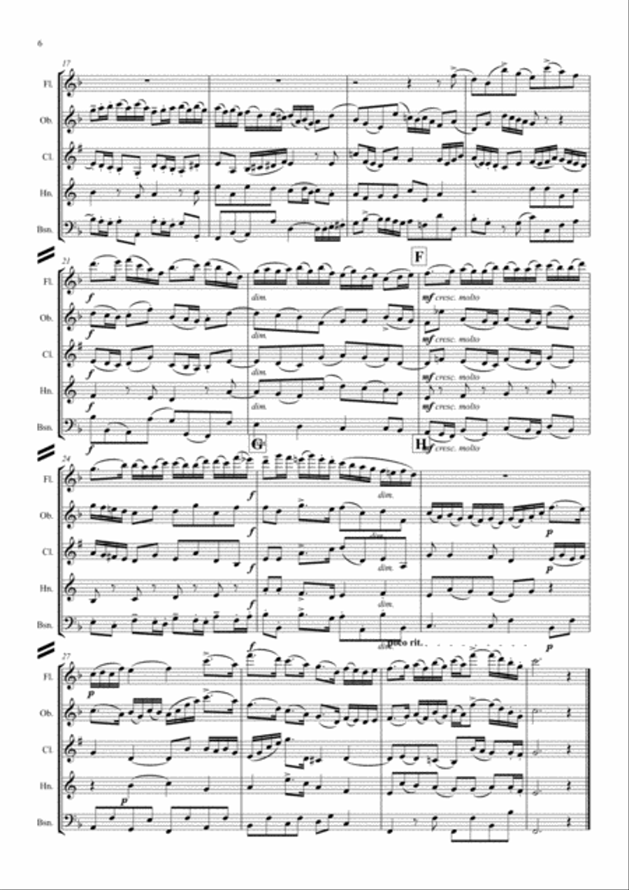 Parry: Lady Radnor's Suite (complete) - wind quintet Woodwind Quintet scores gallery preview page 6