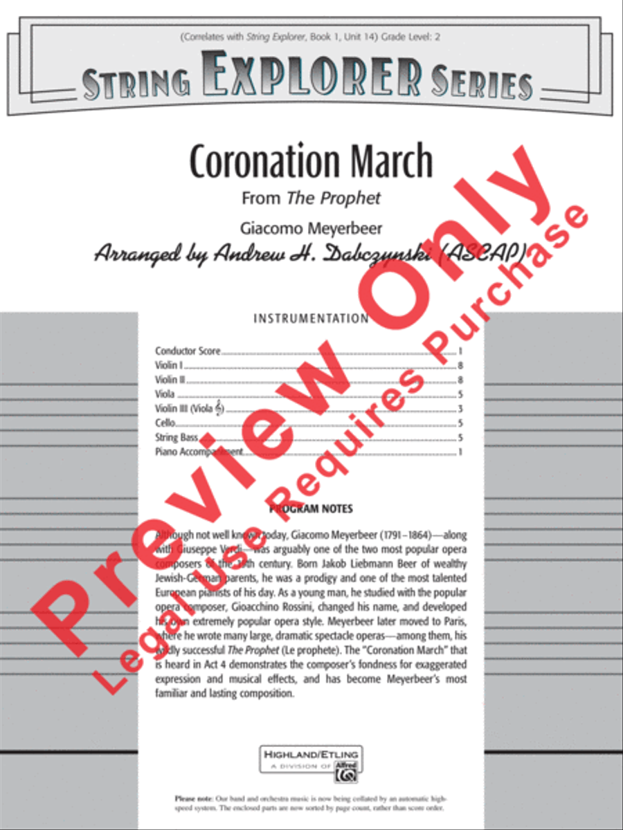 Coronation March (from The Prophet) String Orchestra scores gallery preview page 2