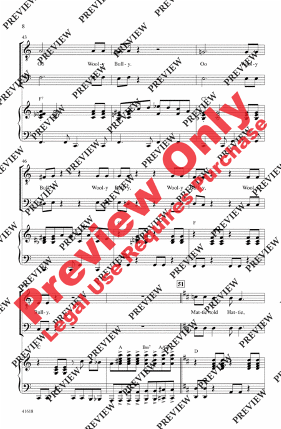 Wooly Bully Men's Choir scores gallery preview page 7