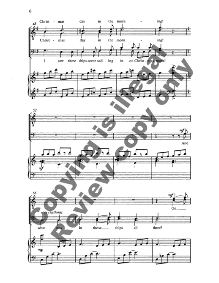 Christmas Trilogy: 1. I Saw Three Ships TTBB scores gallery preview page 12