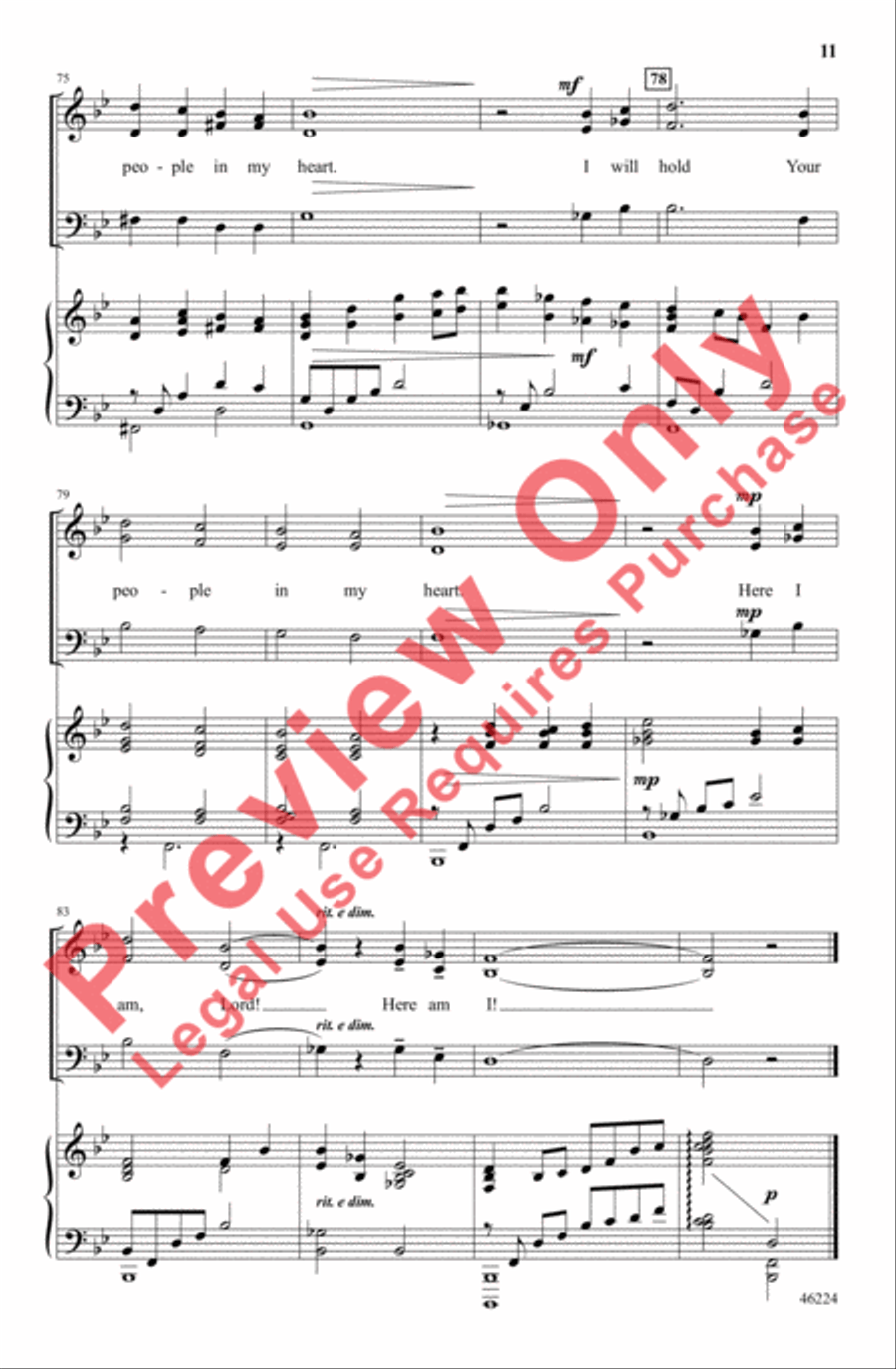 Here I Am, Lord 3-Part scores gallery preview page 11