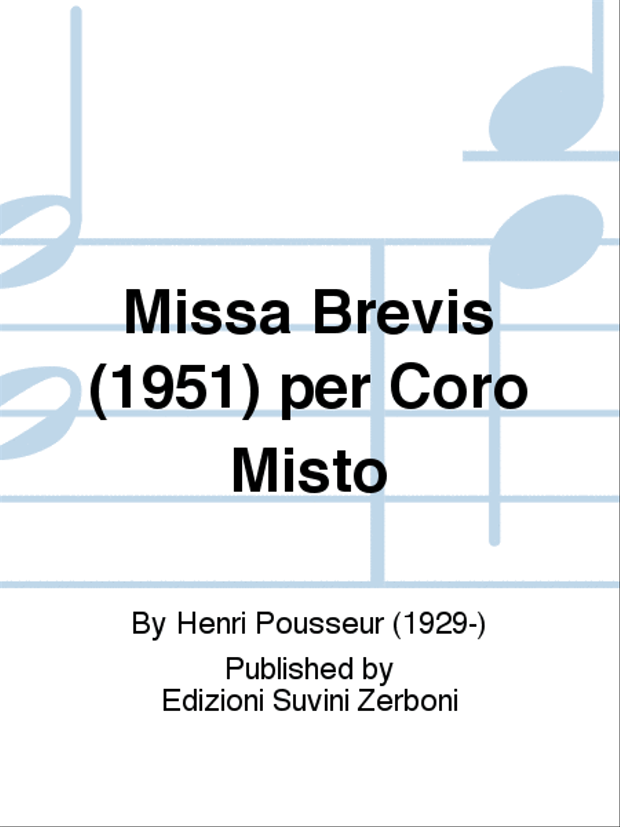 Missa Brevis (1951) per Coro Misto Choir scores gallery preview page 1