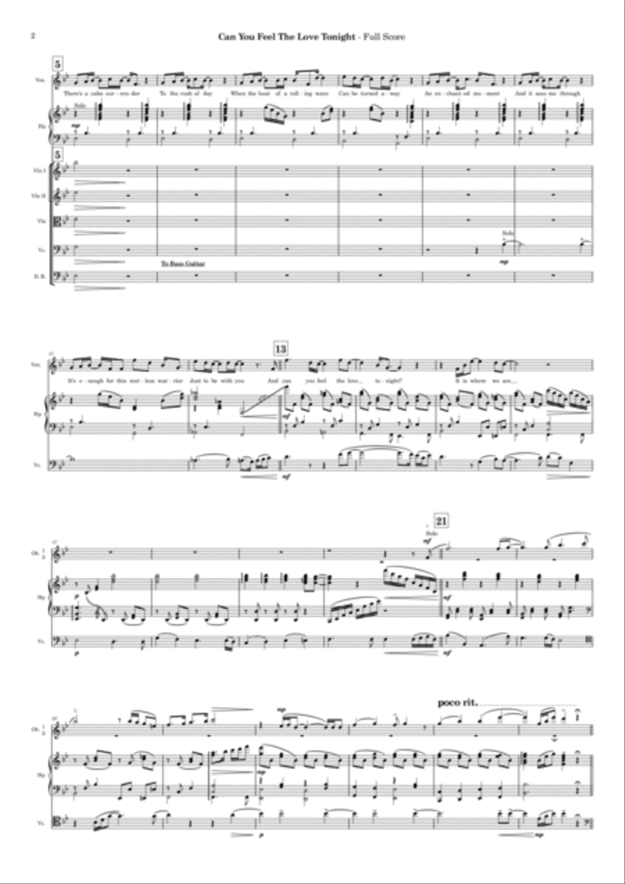 Can You Feel The Love Tonight Full Orchestra scores gallery preview page 2