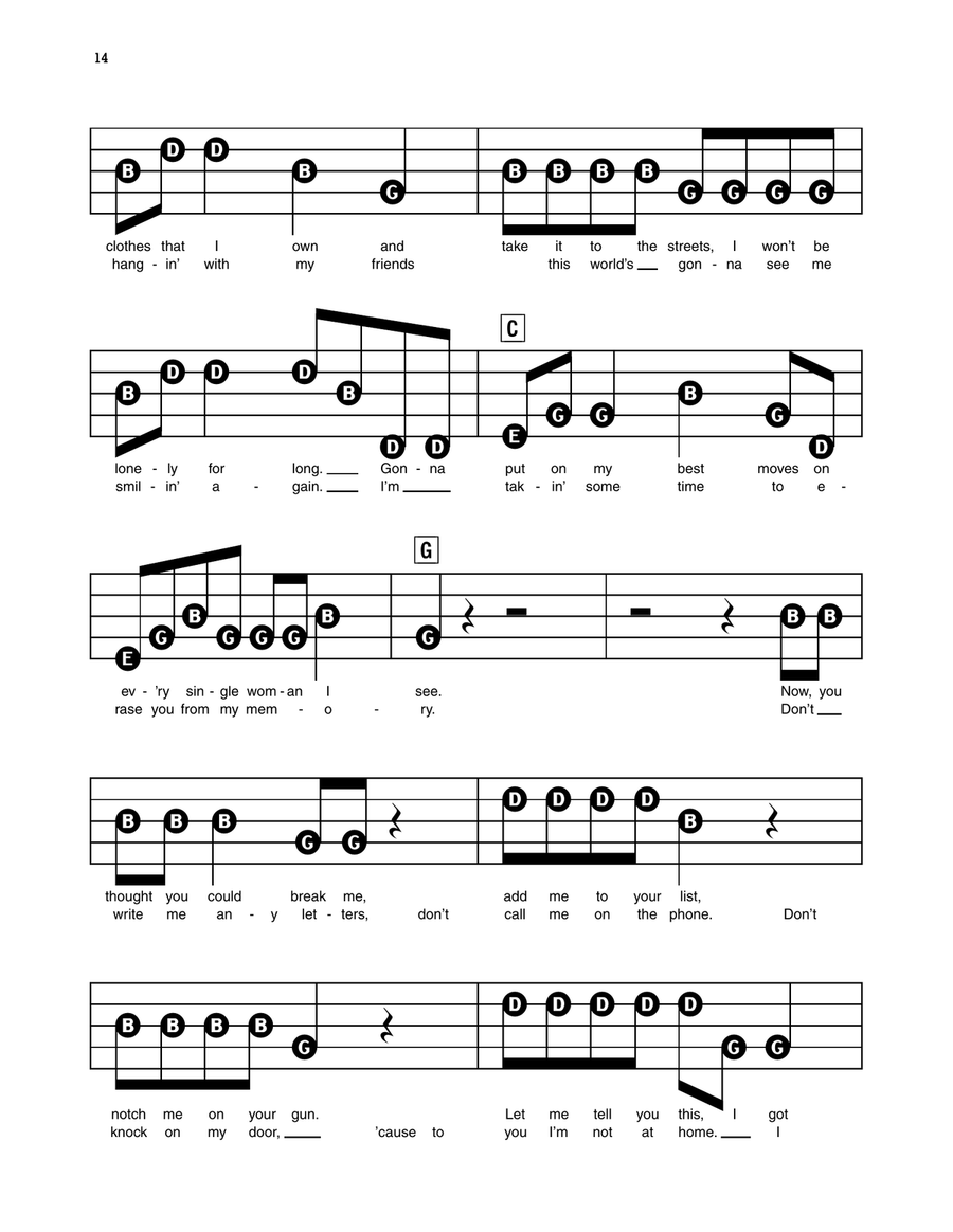 Can't Keep A Good Man Down Electronic Keyboard scores gallery preview page 3