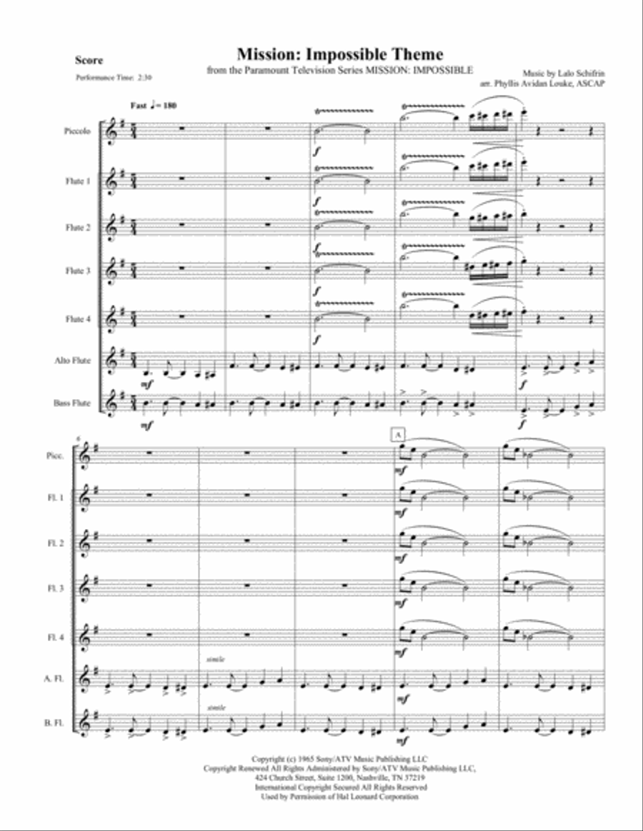 Mission: Impossible Theme from the Paramount Television Series MISSION: IMPOSSIBLE Woodwind Ensemble scores gallery preview page 5