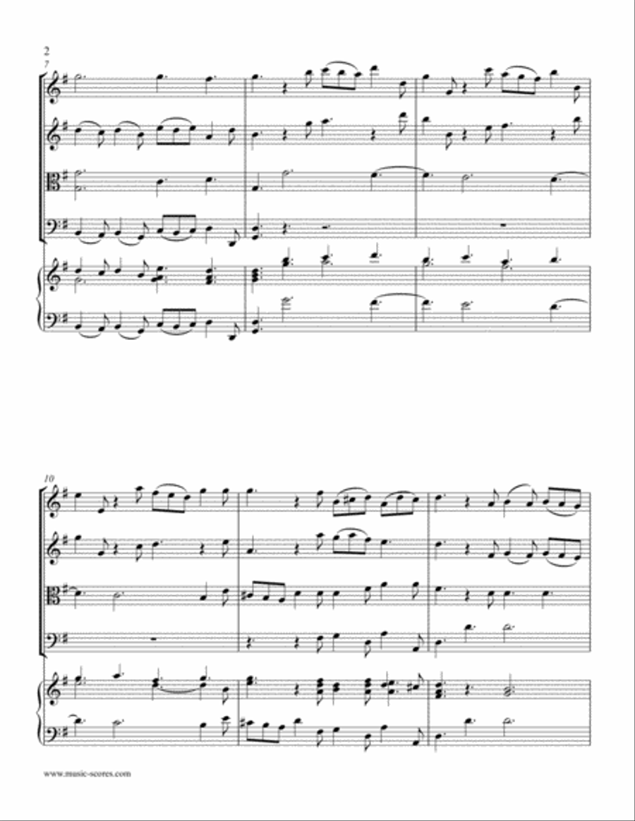 Pastorale from Christmas Concerto - String Quartet (optional Harpsichord) String Quartet scores gallery preview page 2