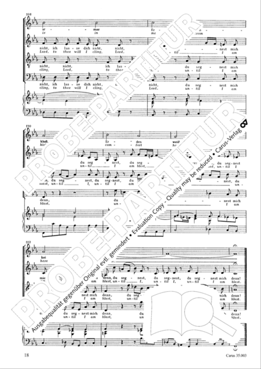 Lord, do not depart until I am blessed (Ich lasse dich nicht, du segnest mich denn) 4-Part scores gallery preview page 19