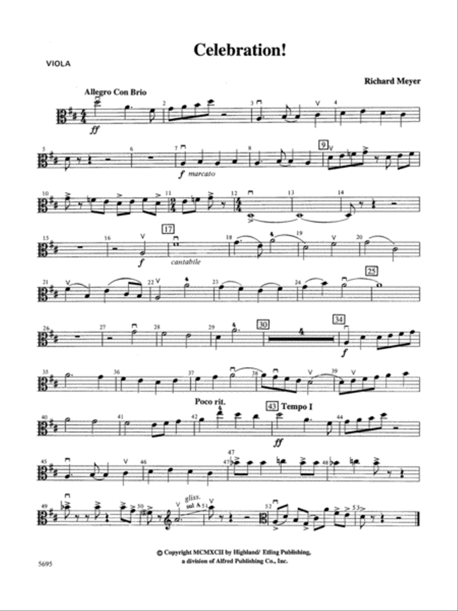 Celebration!: Viola Celebration!: Viola Full Orchestra scores gallery preview page 1