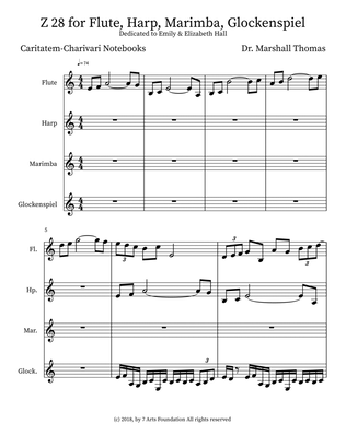 Book cover for Z 28 for Flute, Harp, Marimba, Glockenspiel