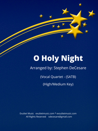 O Holy Night (Vocal Quartet - (SATB) - High/Medium Key)