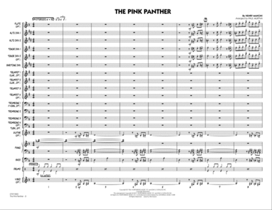 The Pink Panther - Full Score Jazz Ensemble scores gallery preview page 2