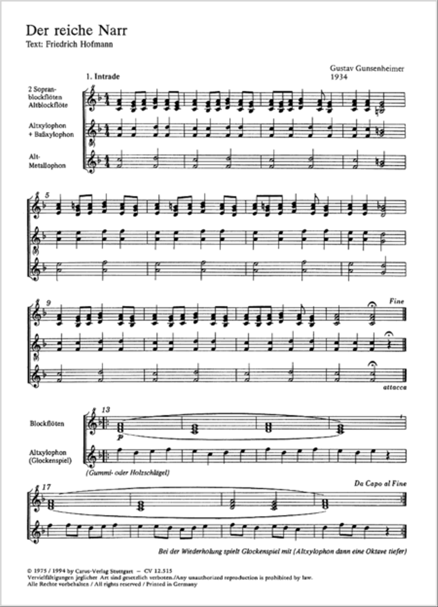 Der reiche Narr Der reiche Narr Unison Choir scores gallery preview page 14