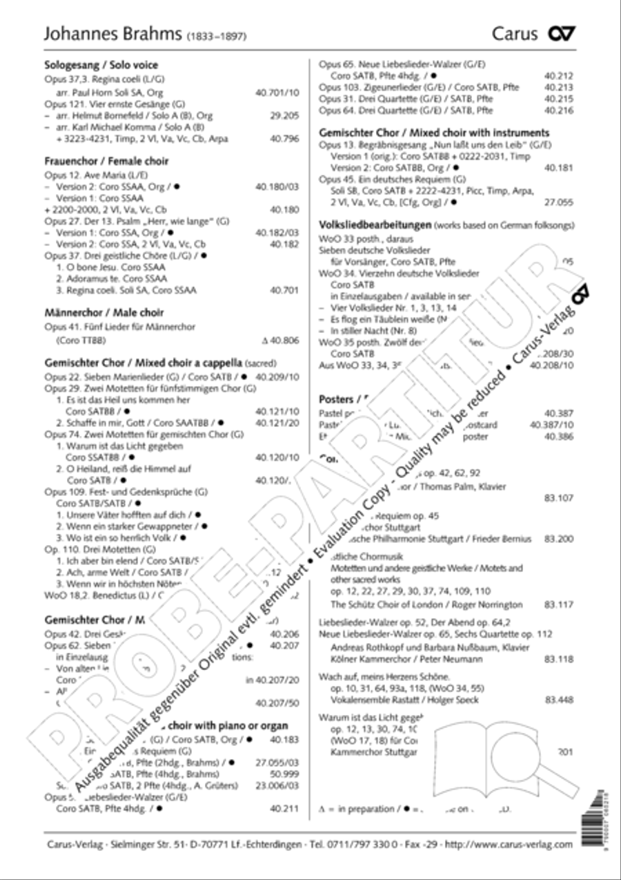 Sieben Lieder op. 62 Choir scores gallery preview page 13