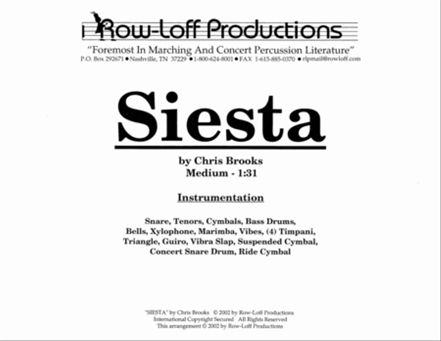 Siesta w/Tutor Tracks Siesta w/Tutor Tracks Percussion Ensemble scores gallery preview page 2