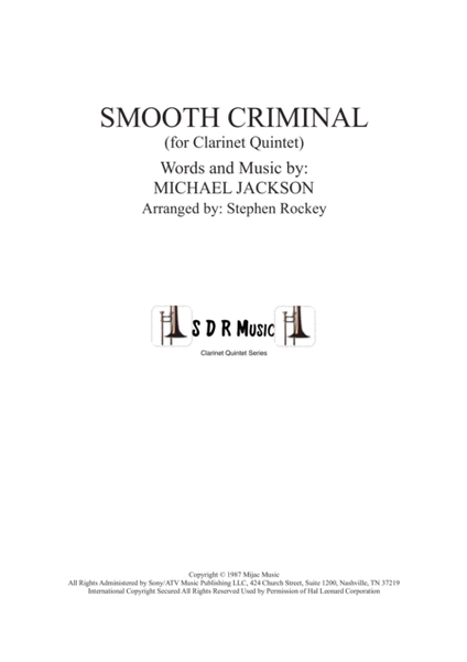 Smooth Criminal for Clarinet Quintet