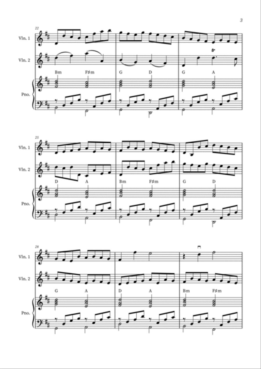 Canon in D - Violin Duet with Piano String Duet scores gallery preview page 3
