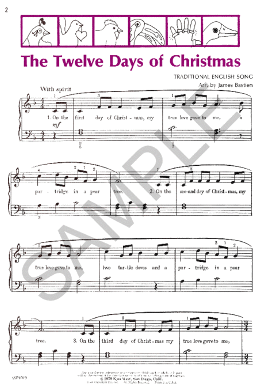 The Twelve Days of Christmas Piano Method scores gallery preview page 2
