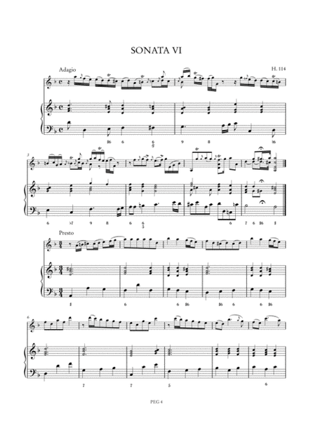 6 Sonatas Op. 5 (H. 109-114) for Violin and Basso Continuo - Vol. 2: Sonatas IV-VI