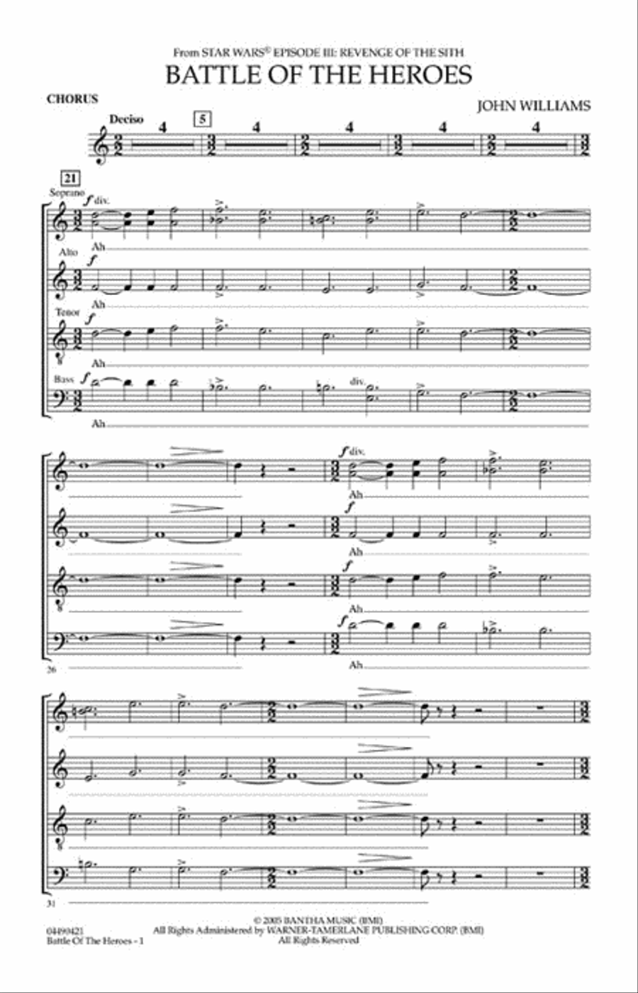 Battle of the Heroes (from Star Wars Episode III: Revenge of the Sith) Full Orchestra scores gallery preview page 3