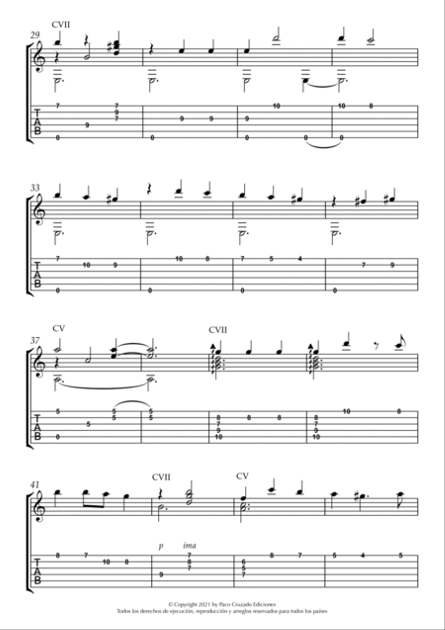 Bolero para Amalia Classical Guitar scores gallery preview page 5