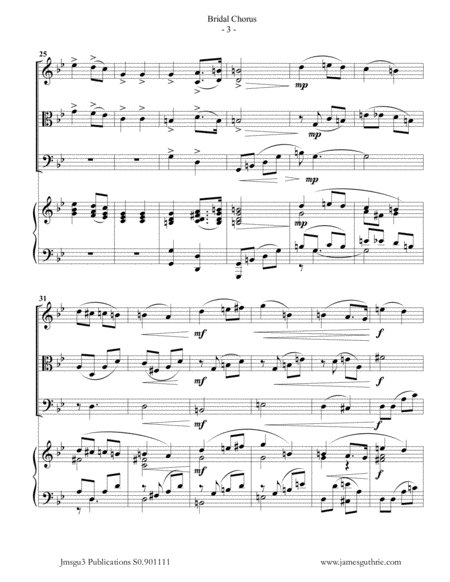 Wagner: Bridal Chorus for Piano Quartet image number null