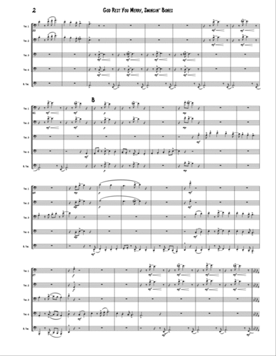 God Rest You Merry, Gentlemen (Trombone Quintet) Brass Quintet scores gallery preview page 2