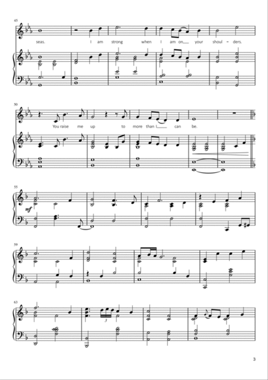 You Raise Me Up Voice scores gallery preview page 3