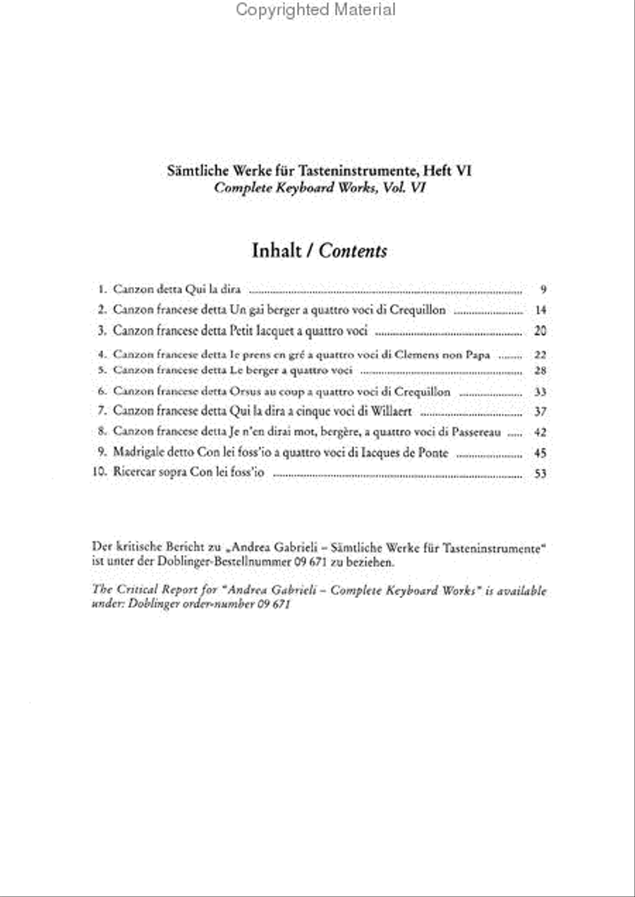 Samtliche Werke fur Tasteninstrumente, Band 6