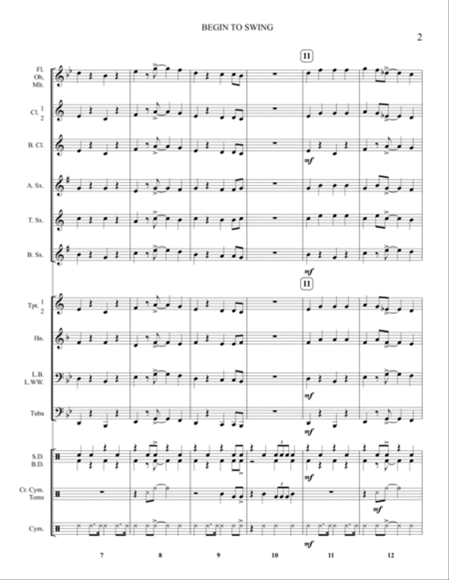 Begin To Swing Concert Band scores gallery preview page 3